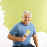 Mens met penseel. stock afbeelding Mens met penseel. stock afbeelding