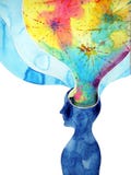 Menschlicher Kopf, chakra Energie, abstrakter denkender Gedanke der Inspiration lizenzfreie abbildung Menschlicher Kopf, chakra Energie, abstrakter denkender Gedanke der Inspiration lizenzfreie abbildung