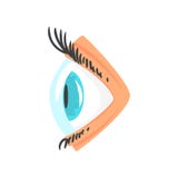 Menschliches Auge mit Kontakt lense Seitenansichtkarikaturvektor Illustration lizenzfreie abbildung Menschliches Auge mit Kontakt lense Seitenansichtkarikaturvektor Illustration lizenzfreie abbildung
