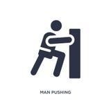 mensen duwend pictogram op witte achtergrond Eenvoudige elementenillustratie van gedragsconcept stock illustratie mensen duwend pictogram op witte achtergrond Eenvoudige elementenillustratie van gedragsconcept stock illustratie