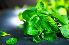 Menthe fraîche sur une table