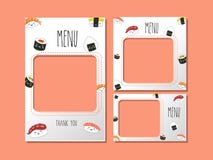 Menu template for japan food sushi style. vector illustration Menu template for japan food sushi style. vector illustration