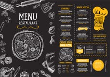Menú del café del restaurante, diseño de la plantilla Aviador de la comida stock de ilustración Menú del café del restaurante, diseño de la plantilla Aviador de la comida stock de ilustración