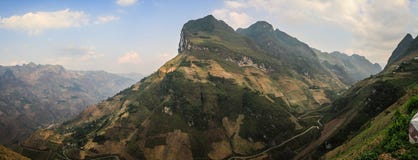 Panoramic view of the majestic karst mountains around Meo Vac, Ha Giang Province, Vietnam royalty free stock photos Panoramic view of the majestic karst mountains around Meo Vac, Ha Giang Province, Vietnam royalty free stock photos