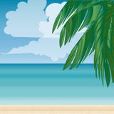 Mer de voyage de tourisme d'horizon de Palm Beach illustration libre de droits Mer de voyage de tourisme d'horizon de Palm Beach illustration libre de droits