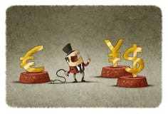 Mer tamer med piska och olik valuta på cirkuspodiet royaltyfri illustrationer Mer tamer med piska och olik valuta på cirkuspodiet royaltyfri illustrationer
