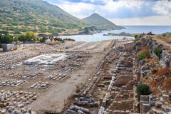 Mercado de la ciudad antigua de knidos en Datca, Turquía fotos de archivo libres de regalías Mercado de la ciudad antigua de knidos en Datca, Turquía fotos de archivo libres de regalías