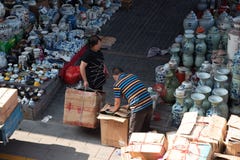 Mercato dell'oggetto d'antiquariato della pulce di Panjiayuan immagini stock Mercato dell'oggetto d'antiquariato della pulce di Panjiayuan immagini stock