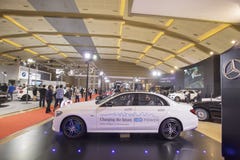 Mercedes Benz cars displaying at the exhibition Royalty Free Stock Photos Mercedes Benz cars displaying at the exhibition Royalty Free Stock Photos