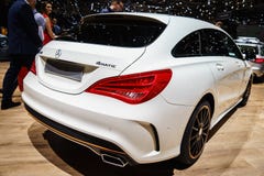 Mercedes-Benz CLA 250, Motorowy przedstawienie Geneve 2015 zdjęcia stock Mercedes-Benz CLA 250, Motorowy przedstawienie Geneve 2015 zdjęcia stock