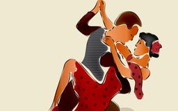 Merenge eller salsadanspar tango royaltyfri illustrationer Merenge eller salsadanspar tango royaltyfri illustrationer
