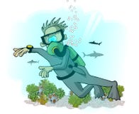 Mergulhador do mergulhador ilustração do vetor Mergulhador do mergulhador ilustração do vetor