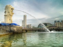 Merlion At Sunrise Royalty Free Stock Images Merlion At Sunrise Royalty Free Stock Images