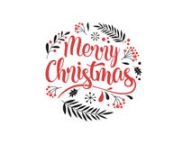 Merry Christmas Background with Typography, Lettering. Greeting card, banner and poster