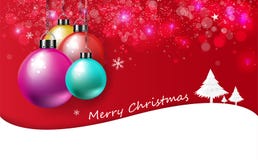 Merry Christmas, card, poster invitation luxury background texture, colorful Christmas balls shiny and tree with snow falling in vector illustration Merry Christmas, card, poster invitation luxury background texture, colorful Christmas balls shiny and tree with snow falling in vector illustration