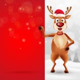 Merry Christmas greeting card with cartoon reindeer royalty free illustration Merry Christmas greeting card with cartoon reindeer royalty free illustration