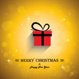 Merry Christmas Greeting Card Poster With Gift Ico Royalty Free Stock Photography Merry Christmas Greeting Card Poster With Gift Ico Royalty Free Stock Photography