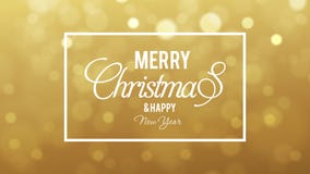 Merry Christmas greeting on gold bokeh vector illustration Merry Christmas greeting on gold bokeh vector illustration
