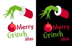 Merry Christmas Grinch Hands With Ornament Stock Photography