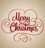 Merry Christmas hand lettering (vector)