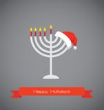 Buon Natale In Ebraico.Merry Christmas And Happy Hanukkah Stock Illustration Illustration Of Illustration Festive 38923771