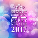 2017 Merry Christmas and Happy New Year card or background with. Blur background stock illustration 2017 Merry Christmas and Happy New Year card or background with. Blur background stock illustration