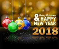 Merry christmas and Happy new year 2018 Royalty Free Stock Images Merry christmas and Happy new year 2018 Royalty Free Stock Images
