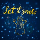 Merry Christmas. Happy New Year, 2018 greeting card. Let it snow typography xmas with hand drawn text and design Stock Images Merry Christmas. Happy New Year, 2018 greeting card. Let it snow typography xmas with hand drawn text and design Stock Images