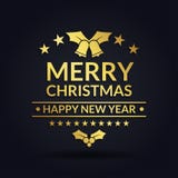 Merry christmas and happy new year luxury design black background stock illustration Merry christmas and happy new year luxury design black background stock illustration
