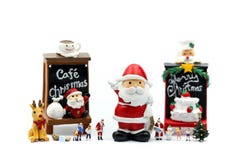 Merry christmas and happy new year Miniature People : Children w stock image Merry christmas and happy new year Miniature People : Children w stock image