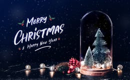 Merry Christmas and Happy new year with mistletoe and gift box i stock photography Merry Christmas and Happy new year with mistletoe and gift box i stock photography