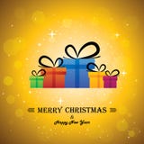Merry Christmas & Happy New Year With Gifts - Conc Royalty Free Stock Photos Merry Christmas & Happy New Year With Gifts - Conc Royalty Free Stock Photos