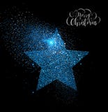 Merry Christmas blue glitter star greeting card stock illustration Merry Christmas blue glitter star greeting card stock illustration