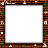 Merry Christmas Santa Claus, snowman and christmas tree on Picture frame, illustration Stock Photography Merry Christmas Santa Claus, snowman and christmas tree on Picture frame, illustration Stock Photography