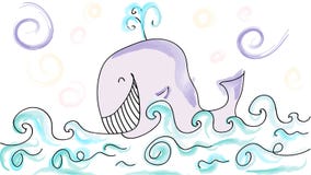 Merry whale in the sea stock illustration Merry whale in the sea stock illustration