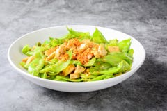 Mescoli le taccole della frittura con le taccole arrostite vietnamite della frittura di SausageStir della carne di maiale con la immagine stock libera da diritti Mescoli le taccole della frittura con le taccole arrostite vietnamite della frittura di SausageStir della carne di maiale con la immagine stock libera da diritti