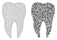 Polygonal Wire Frame Mesh Dental Tooth and Mosaic Icon royalty free illustration Polygonal Wire Frame Mesh Dental Tooth and Mosaic Icon royalty free illustration
