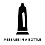 Message in a bottle icon vector isolated on white background, lo vector illustration Message in a bottle icon vector isolated on white background, lo vector illustration