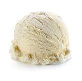 Mestolo del gelato alla vaniglia isolato su fondo bianco fotografia stock libera da diritti Mestolo del gelato alla vaniglia isolato su fondo bianco fotografia stock libera da diritti