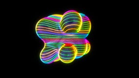 Metaball abstrato - formulário orgânico com listras de néon, 3d rendição digital, projeto de conceito para a ciência ilustração royalty free Metaball abstrato - formulário orgânico com listras de néon, 3d rendição digital, projeto de conceito para a ciência ilustração royalty free