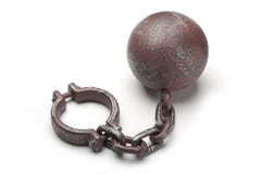Metal Ball And Chain Shackles On White Stock Image Metal Ball And Chain Shackles On White Stock Image