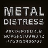 Metal Beveled Distressed Font. Vector Alphabet. vector illustration Metal Beveled Distressed Font. Vector Alphabet. vector illustration