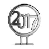 Metal billboard with 2017 new year figures. Metal frame with 2017 new year figures isolated on white background. 3d render vector illustration Metal billboard with 2017 new year figures. Metal frame with 2017 new year figures isolated on white background. 3d render vector illustration
