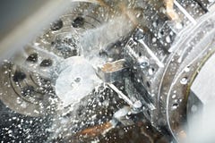 Metal Blank Machining Process Royalty Free Stock Images Metal Blank Machining Process Royalty Free Stock Images