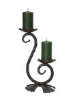 Metal Candelholder With Green Candles Royalty Free Stock Photography