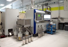 Metal 3D printer DMLS - Direct metal laser sintering DMLS is an additive manufacturing technique that uses a laser fired into stock photo Metal 3D printer DMLS - Direct metal laser sintering DMLS is an additive manufacturing technique that uses a laser fired into stock photo