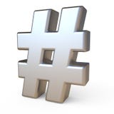 Metal font HASHTAG 3D stock illustration Metal font HASHTAG 3D stock illustration