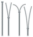 Metal and Plastic Zipper Set Isolated on White Background. Royalty Free Stock Image Metal and Plastic Zipper Set Isolated on White Background. Royalty Free Stock Image