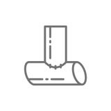 Metal welded pipes, welding line icon. royalty free illustration Metal welded pipes, welding line icon. royalty free illustration
