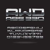 Metallic Chrome Font And Numbers, Eps 10 Vector, E Stock Image Metallic Chrome Font And Numbers, Eps 10 Vector, E Stock Image